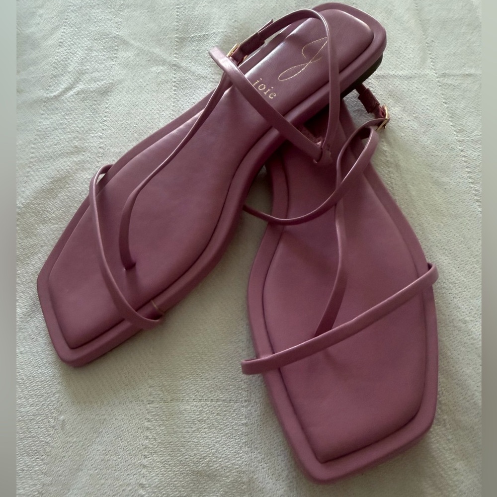 Joie Glory Mauve Pink Square Toe Minimal Strappy Sandals NWOT 7